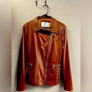 LUXURIOUS BROWN ITALIAN LEATHER JACKET - MADE FLORENCE ITALY  IN MAY/JUNE 2022